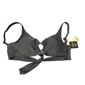 Bar III Charcoal gray bikini top NWT size small